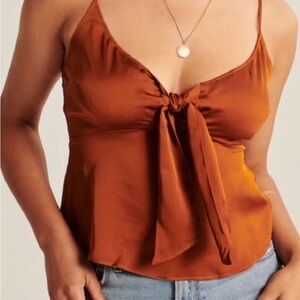 Abercrombie & Fitch Satin Tie-Front Cami